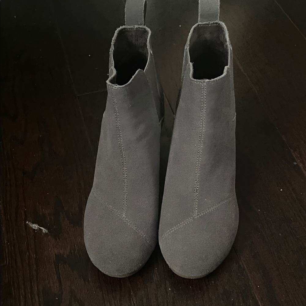 Gray Suede Ankle Boots